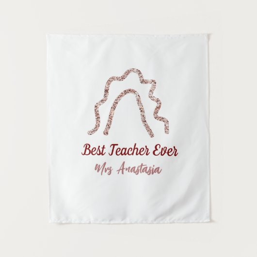 Peach marron glitter rainbow teacher appreciation  wandteppich (Vorderseite)