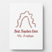 Peach marron Glitzer Regenbogenlehrer Wertschätzun Fotoplatte (Vorderseite)