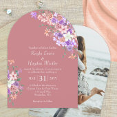 Peach, Mauve, Lilac Boho Rose Garden Wedding Einladung