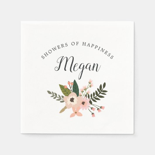 Peach Meadow Baby oder Brautparty Serviette (Vorderseite)
