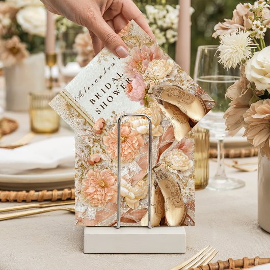 Peach Meadow Boots Bridal Shower Serviette