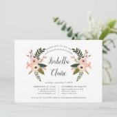 Peach Meadow Christening or Baptismus Einladung (Stehend Vorderseite)