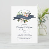 Peach Meadow | Einladung der Babydusche (Stehend Vorderseite)