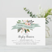 Peach Meadow | Einladung der Babydusche (Stehend Vorderseite)