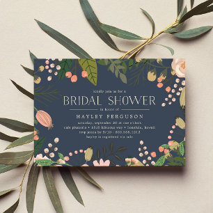 Peach Meadow Floral Botanisches Brautparty Einladung