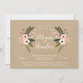 Peach Meadow Kraft Bridal Dusche Einladung (Vorderseite)