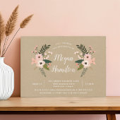 Peach Meadow Kraft Kinderdusche Einladung