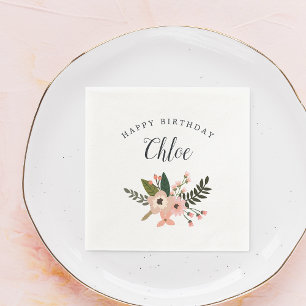 Peach Meadow Personalisiert Geburtstag Serviette