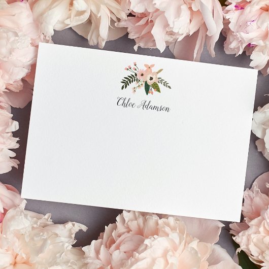 Peach Meadow Personalisiert Stationery Flat Card Mitteilungskarte