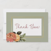 Peach Mimosa Blooms Blumenhochzeit Dankeskarte (Vorderseite)