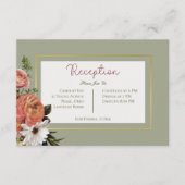 Peach Mimosa Blooms Blumenhochzeit Empfang Begleitkarte (Vorderseite)