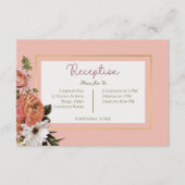 Peach Mimosa Blooms Blumenhochzeit Empfang Begleitkarte (Vorderseite)