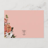 Peach Mimosa Blooms Blumenhochzeit Empfang Begleitkarte (Rückseite)