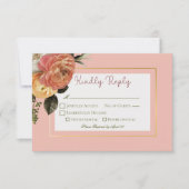 Peach Mimosa Blooms Blumenhochzeit RSVP Karte (Vorderseite)