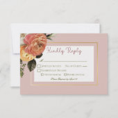 Peach Mimosa Blooms Blumenhochzeit RSVP Karte (Vorderseite)