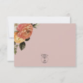 Peach Mimosa Blooms Blumenhochzeit RSVP Karte (Rückseite)