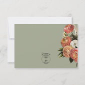 Peach Mimosa Blooms Blumenhochzeit Save The Date (Rückseite)