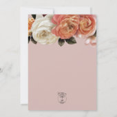 Peach Mimosa Blooms Blumenrosa Hochzeit Einladung (Rückseite)