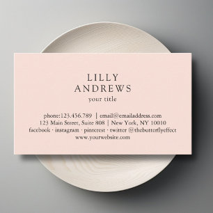 Peach Minimal Business Card Visitenkarte