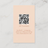 Peach Minimal Elegant, Salon QR Code Visitenkarte (Rückseite)