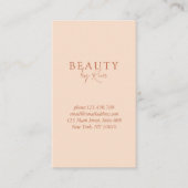 Peach Minimal Elegant, Salon QR Code Visitenkarte (Vorderseite)
