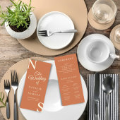 Peach Minimalistisch Bold Initials Wedding Program