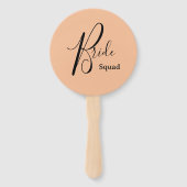 Peach Minimalistisch Bride Fächer (Vorderseite)