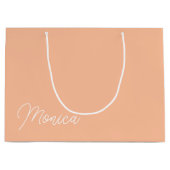 Peach Minimalistisch Monoline Calligraphy Bridesma Große Geschenktüte (Vorderseite)