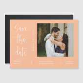 Peach Minimalistisch Save the Date Magnet (Vorne/Hinten)