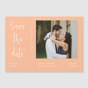 Peach Minimalistisch Save the Date Magnet