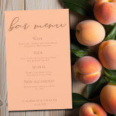 Peach Minimalistisch Script Summer Wedding Bar Men