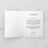 Peach Minimalistisch Script Wedding Foto geklappt Dankeskarte (Innenseite)