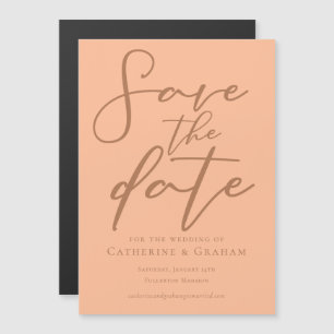 Peach Minimalistisch Summer Save the Date Magnet C