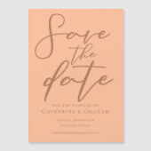 Peach Minimalistisch Summer Save the Date Magnet C (Vorderseite)