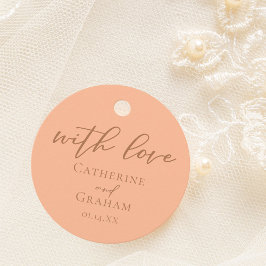 Peach Minimalistisch Typografy Summer Wedding Geschenkanhänger