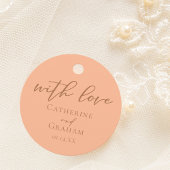 Peach Minimalistisch Typografy Summer Wedding Geschenkanhänger