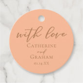 Peach Minimalistisch Typografy Summer Wedding Geschenkanhänger (Vorderseite)