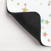 Peach, Mint and Gold Stars Confetti Monogram Mousepad (Ecke)