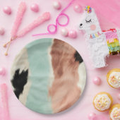 Peach Mint Cream Cowgirl Cowhide Pappteller (Party)