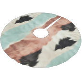 Peach Mint Cream Cowgirl Cowhide Polyester Weihnachtsbaumdecke (Schrägansicht)