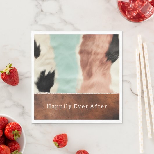 Peach Mint Cream Cowgirl Cowhide Serviette (Beispiel)