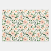 Peach Mint Flowers Hearts Beauty Birthday Geschenkpapier Set (Vorderseite)