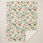 Peach Mint Flowers Sherpadecke (Vorderseite)