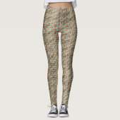 Peach & Mint Geometric Rhythm Pattern Design 1309 Leggings (Vorderseite)