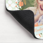 Peach Mint Girly Floral Wreath Foto Custom Mousepad (Ecke)