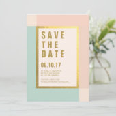 Peach Mint + Gold Foil Speichern Sie die Daten | Save The Date (Stehend Vorderseite)