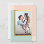 Peach Mint + Gold Foil Speichern Sie die Daten | Save The Date (Rückseite)
