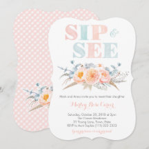 Peach Mint Meet Baby Girl or Sip and See Party