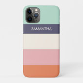 Peach Mint Moderne Farbblöcke Streifen personalisi Case-Mate iPhone Hülle (Rückseite)
