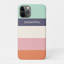 Peach Mint Moderne Farbblöcke Streifen personalisi Case-Mate iPhone Hülle